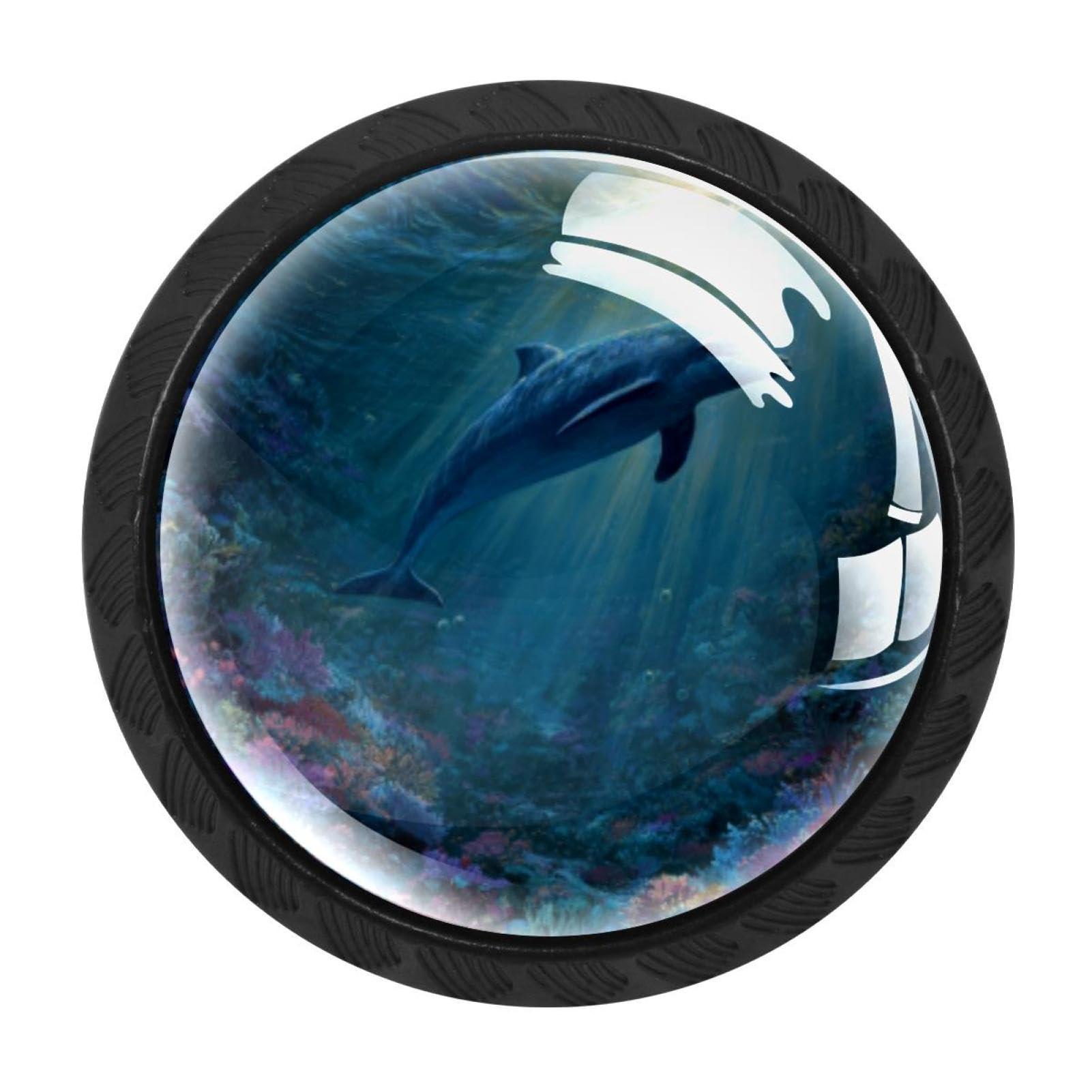 CHENZZZZ 4 Pack Dolphin Under the Sea (1) Drawer Knob Cabinet Hardware