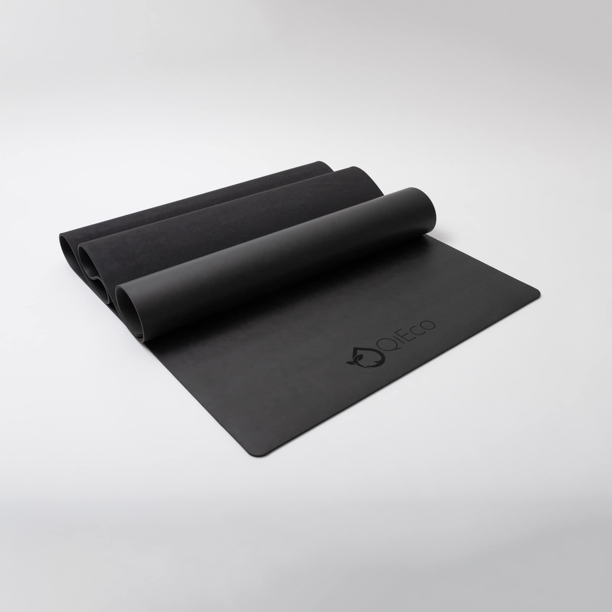 Esterilla de yoga de caucho natural y poliuretano ecológico (negro)