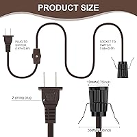 Vista 3 de Macarrie 6 piezas de repuesto de cable de lámpara de sal individual para bombilla E12 de aldea de Navidad, enchufe de interruptor de clip de metal