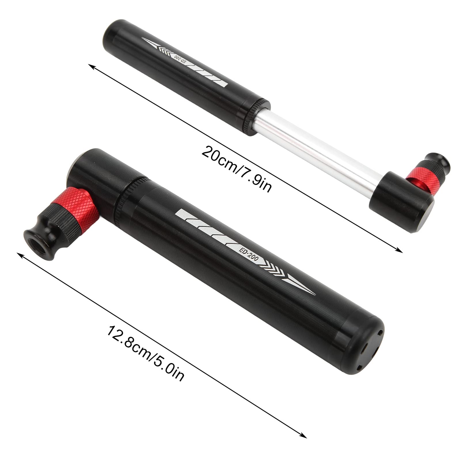 OUKENS Mini Bike Pump, Hand Mini Bicycle Pump, Portable Tire Inflator for Road Mountain Bike American French Integrated Valve(Black)