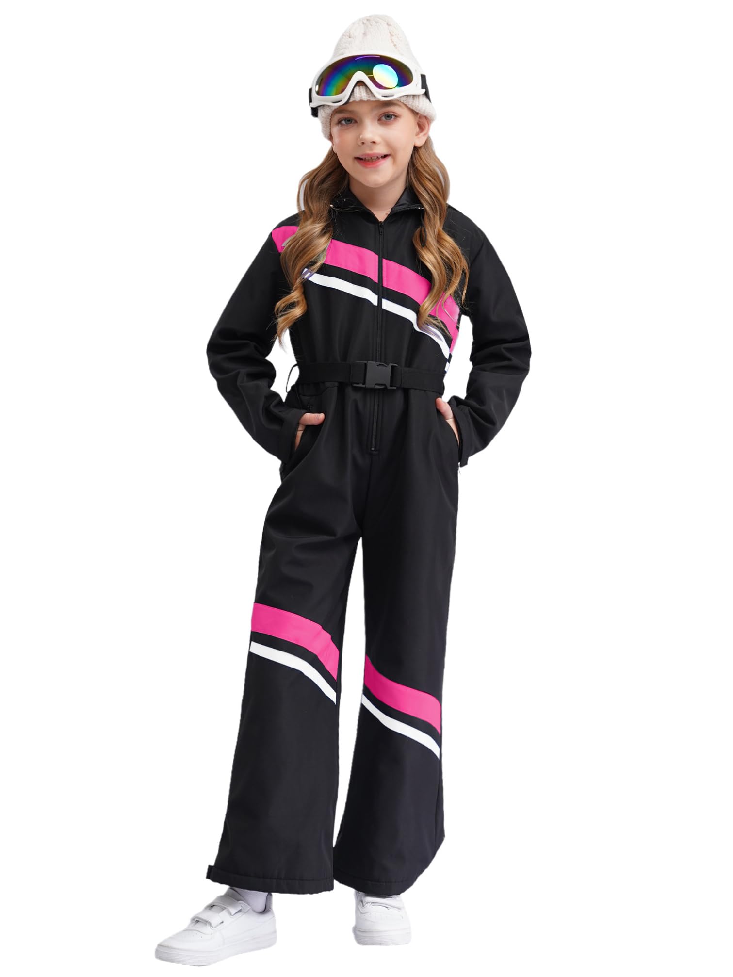 YiZYiF Tute da Neve Bambina Salopette Antivento Snowsuit Un Pezzo Impermeabile Invernale Tuta da Sci Piuma Cappotto