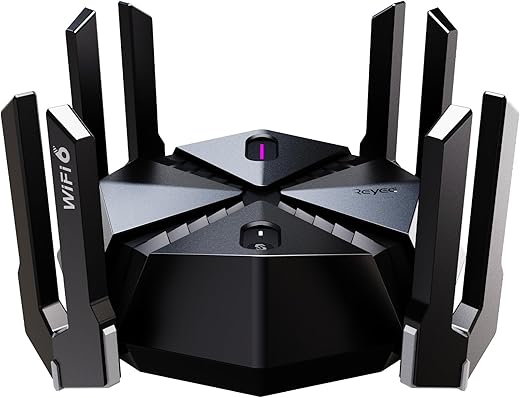 Reyee AX6000 WiFi 6 Router, Wireless 8-Stream Gaming Router, 8 FEMs, 2.5G WAN,2.0 GHz Quad-Core CPU, WPA3, Smart VPN for Large Home E6