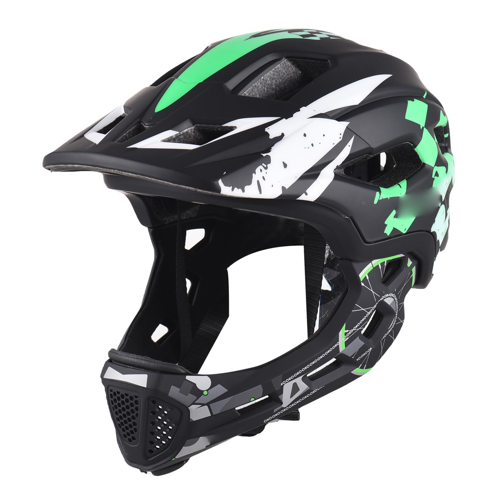 Casco de Ciclismo Desmontable de Cara Completa Ajustable para Niños 5 a 9 Años, Casco Deportivo Transpirable para Montar y Patinar, Plástico Rojo/Naranja/Blanco/Verde//Púrpura, 32 * 18 * 18cm