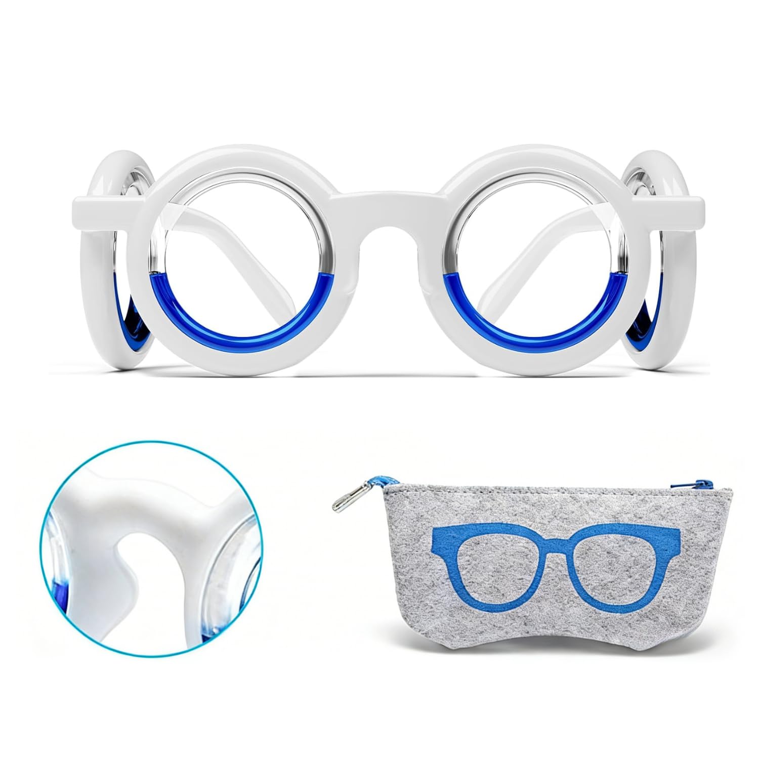 Anti Motion Sickness Glasses with Felt Storage Case Reduce Airsick Sickness Seasickness Blue Color | Includes Storage Bag | for Adults & Kids | Lightweight Design | Easy to Carry | Adjustable Fit-image-19