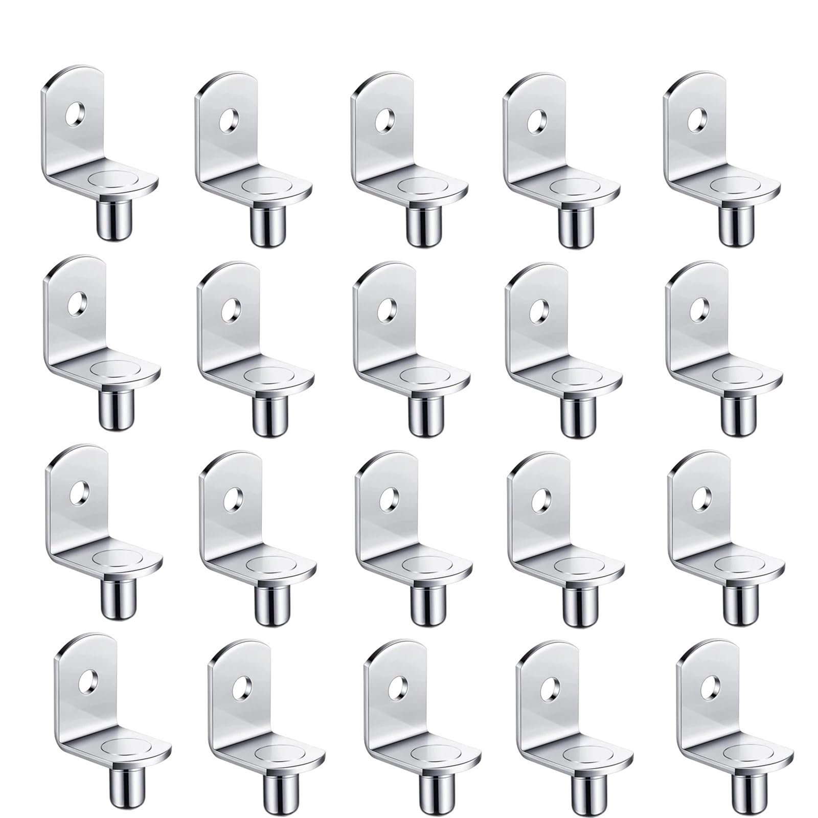 20 Pcs Shelf Brackets Support Studs Pegs 5mm Metal Pin Shelves Seperator Furniture Wall Mount Bracket Holder for Cabinet for Cabinet