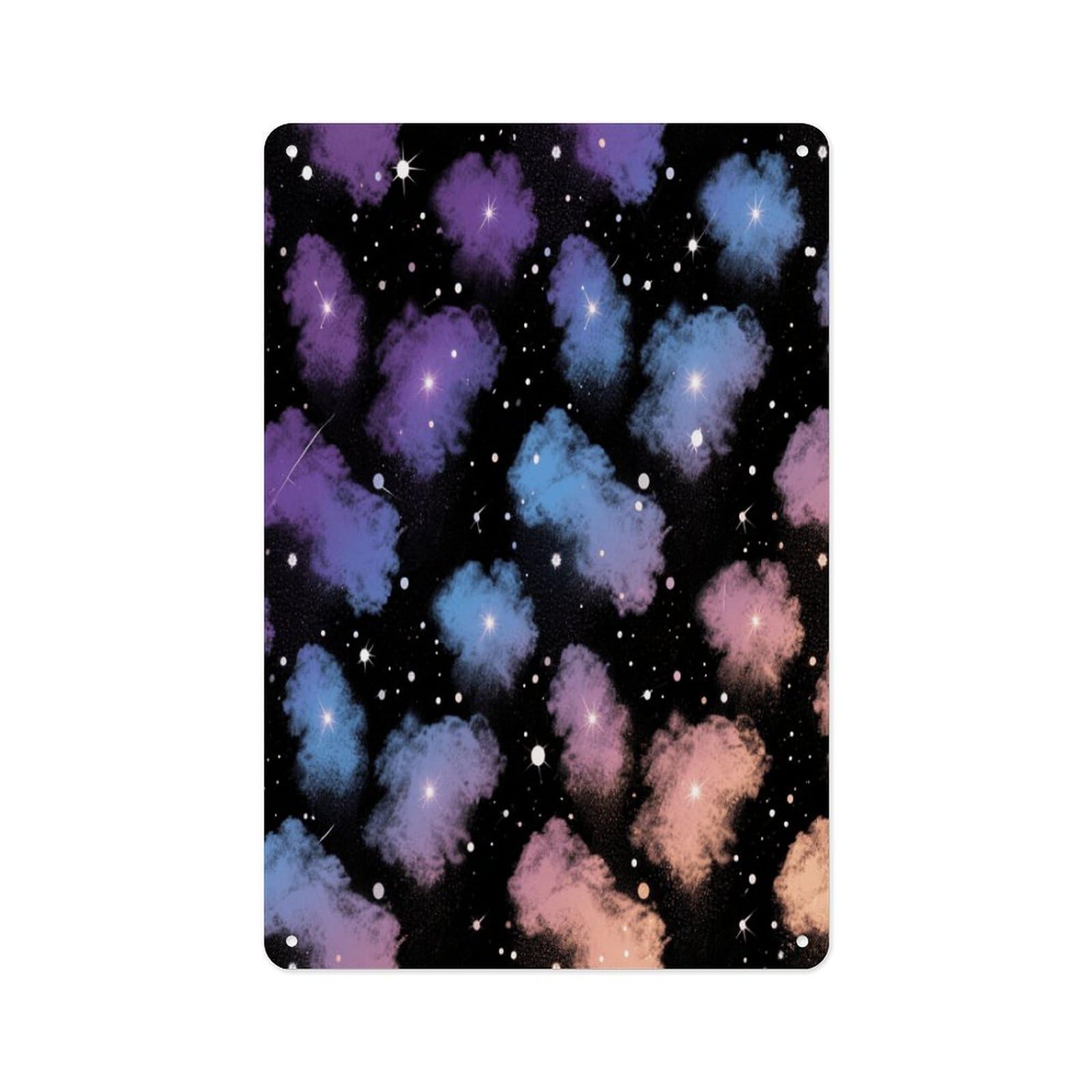 Fekiloot Style Gradient Starry Sky Wall Decor Metal Signs Tin Signs Poster