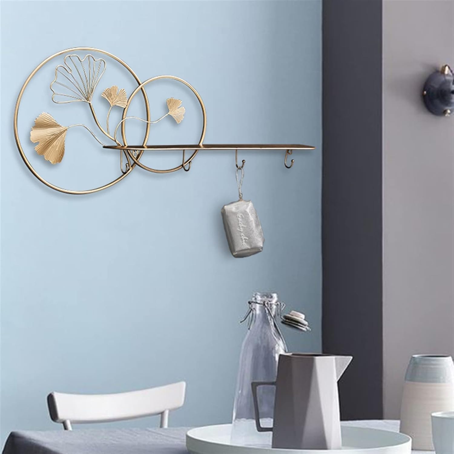 Wall Mounted Coat Rack Nordic Hanger Wall Coat Rack Entrance Hall Metal Living Room Clothes Hanger Bags Garden Portable House Accessories Coat Rack Hat Rack with Hooks