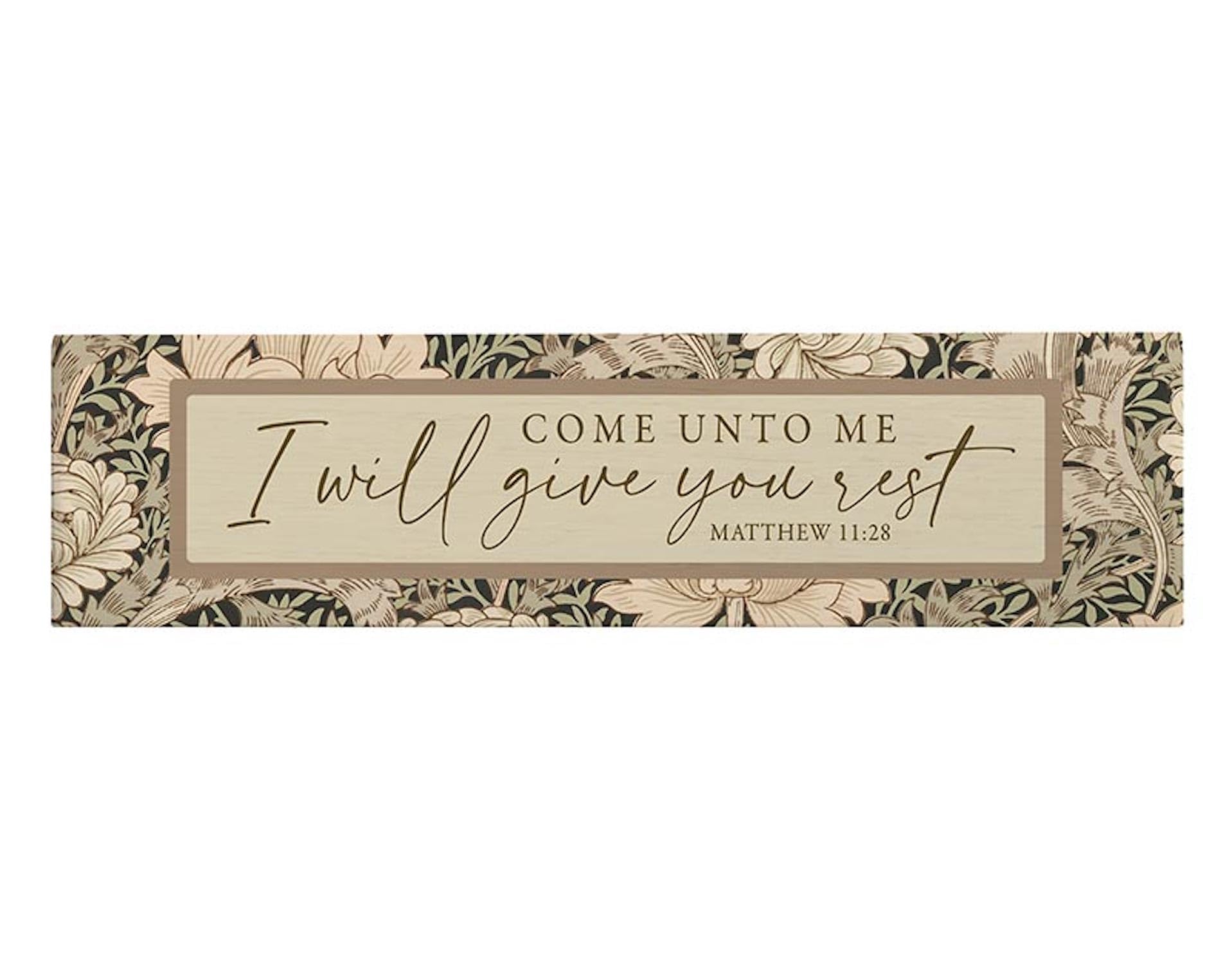 P. Graham Dunn Rustic Wood Stick Sign, 12" x 3", Come Unto Me