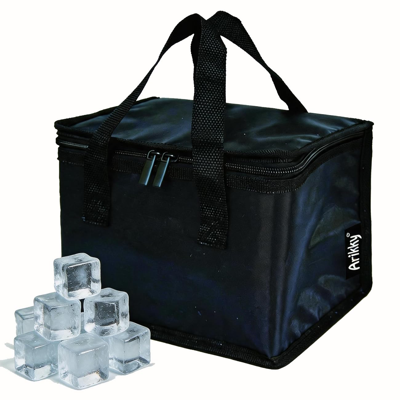 Arikky Insulated Lunch Bag Adults Women Men Cool Bag Lunch Box Picnic Bag Travel Large Cooler Black 10L 12 cans