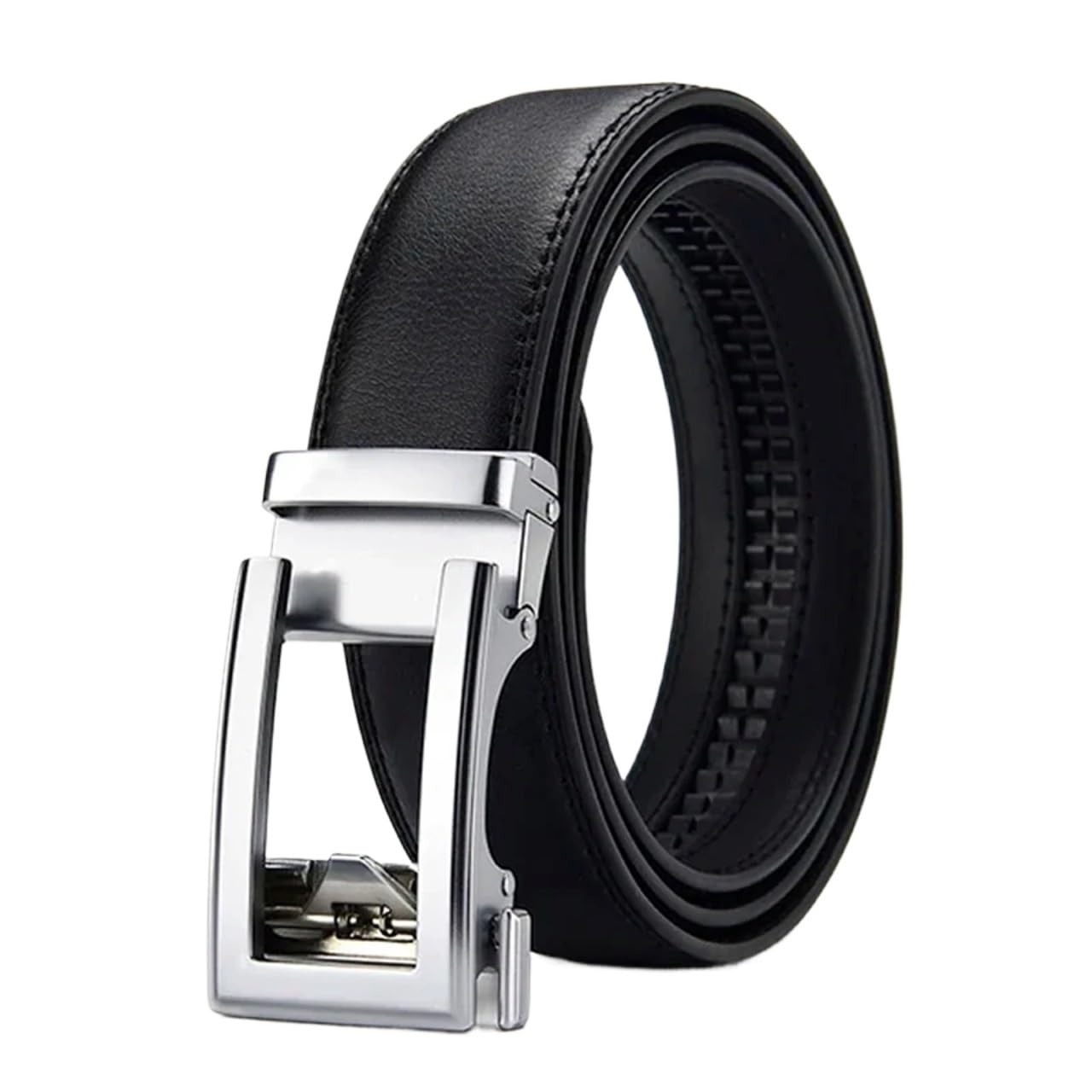 2 Stück Herrengürtel, vielseitiger echter Gürtel for Junge Männer, lässiger Gürtel, einfacher Gürtel, Business-Herrengürtel(Black,115CM)