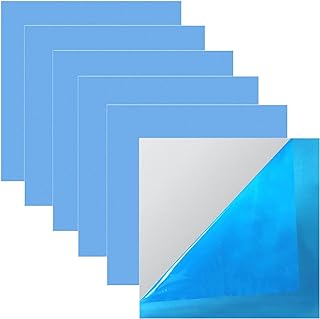 GUKBIAY 6 Pack 5052 Aluminum Sheet Metal 12x12 Inch, 0.02" Thick with Protective Film Cuttable Thin Flat Aluminum Plates for Crafting, DIY, Welding, Repair & Industrial Projects, Easy to Cut & Bend