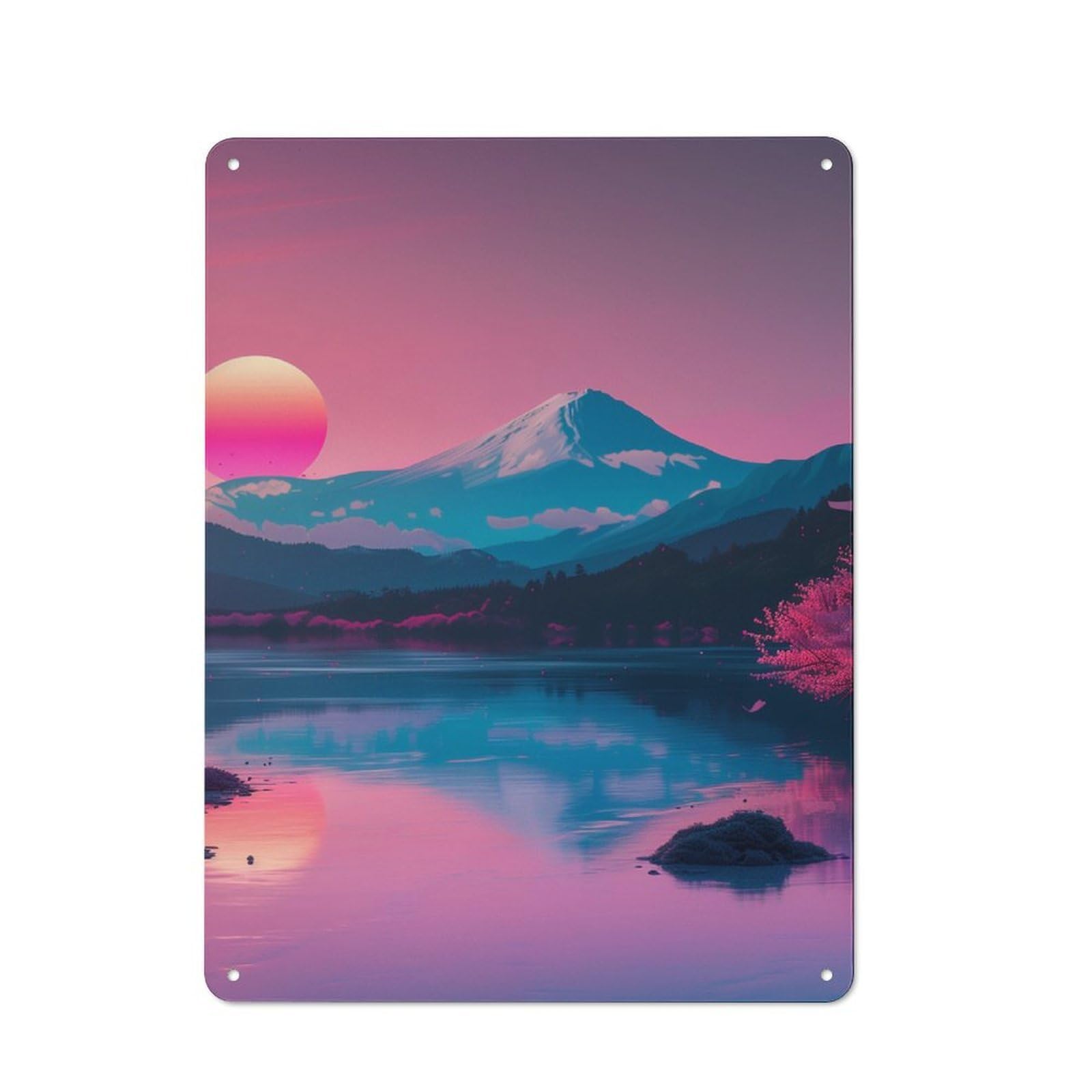 Tin Sign 40x30cm with Haze Horizon for Garage Wall, Retro-style Decor, for Room Styling Across Garages And Workshops