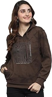 monte carlo Printed Dark Brown Hooded Neck Full Sleeve Sweatshirt for Womens-picture-12