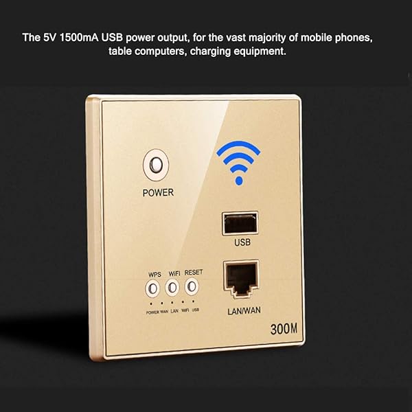 Baugger Ripetitore Wifi Wireless Intelligente   300 Mbps Power Relay Ap Wireless Intelligente Ripetitore Wifi Extender Parete Incorporata 2 4Ghz Pannello Router con Presa Usb