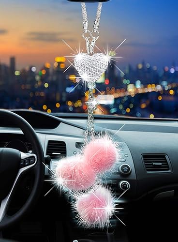 Miniatura 28 de Adornos para espejo retrovisor, accesorios brillantes para colgar en el espejo del automóvil, decoración de automóvil para mujer, accesorios Azul