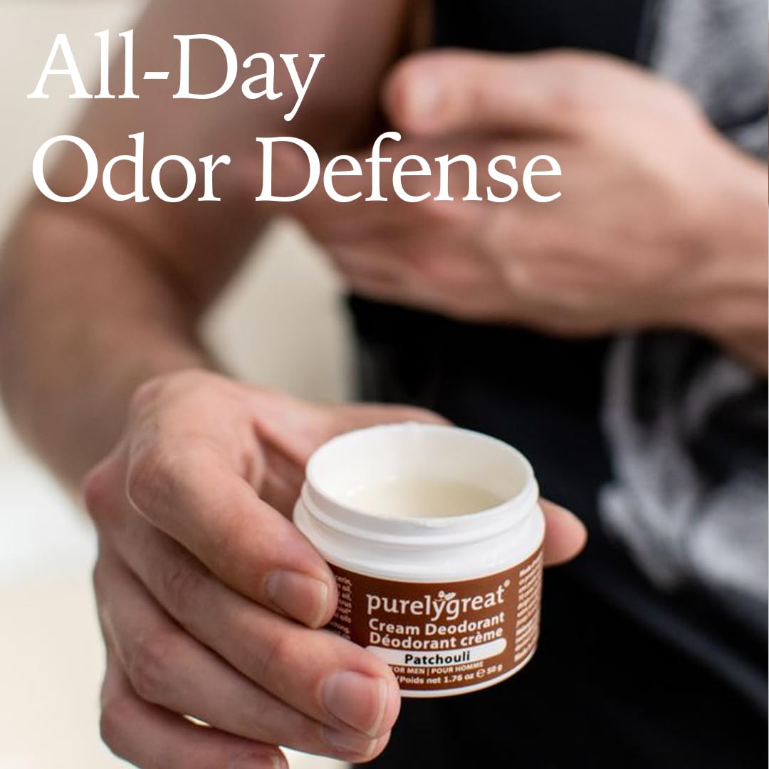 purelygreat Naturalny dezodorant dla mężczyzn Patchouli – EWG Zweryfikowane – Wegańskie