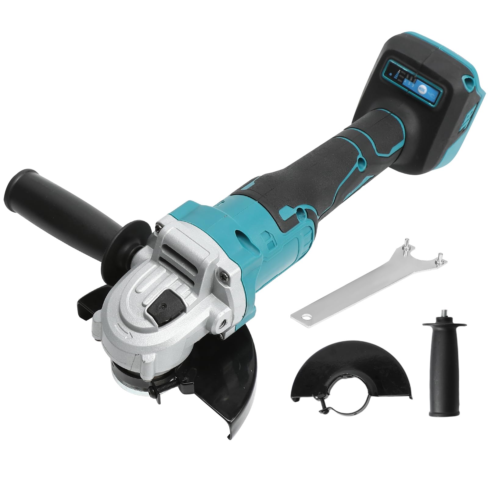 Meuleuse d'angle sans fil Compatible avec batterie Makita 18 V, 100/125 mm 12000 RPM meuleuse d'angle sans fil avec moteur sans balais et couvercle de disque de ponçage (125MM)