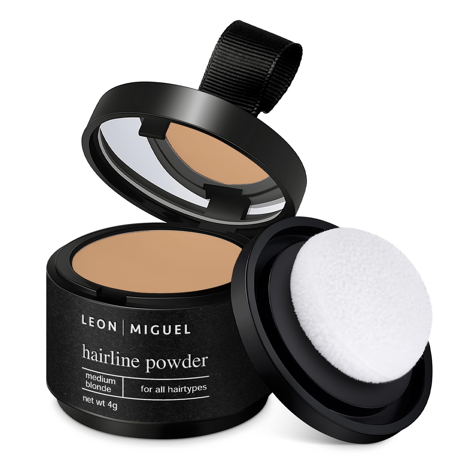 Leon Miguel® Hairr Line Powder – korektor/puder bazowy | zagęszczanie i uzupełnienie włosów dzięki makijażowi Shadow Make-Up | wodoodporny 4g ?redni blond
