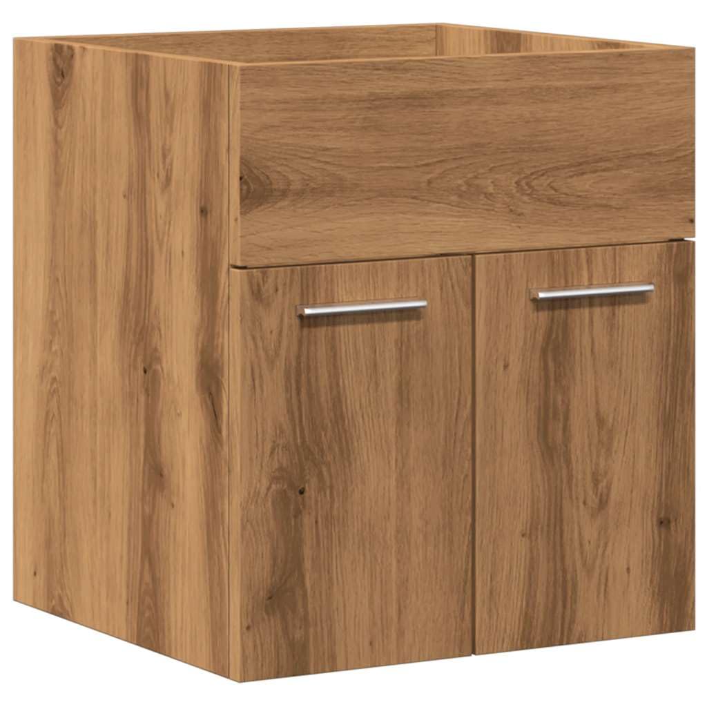 Set di 2 mobili da bagno in rovere Artisan con apertura per lavabo