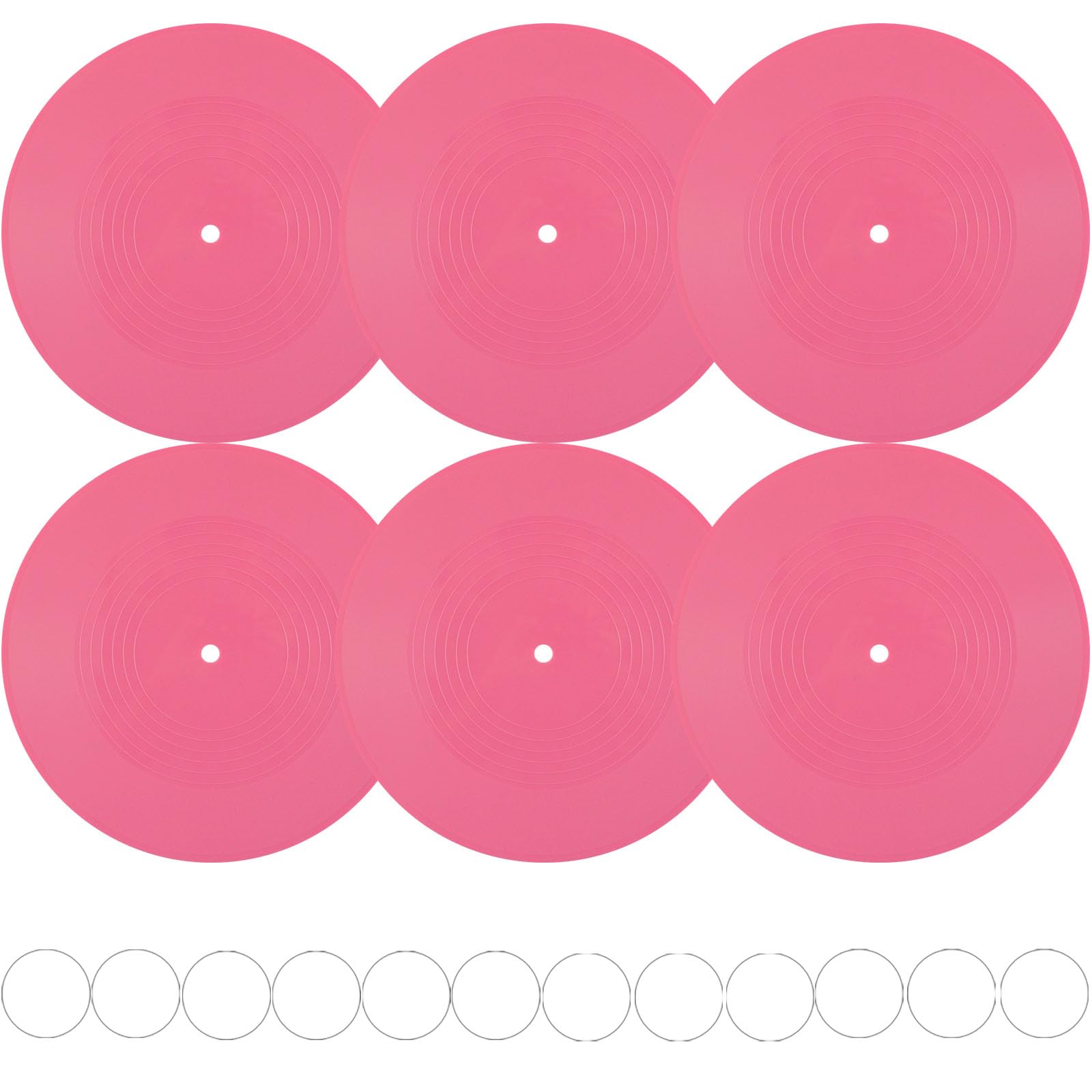FACHPINT 6pcs Pink Records for Wall Aesthetic 12 Inch Vinyl Records Decor, Blank Vinyl Records for Graffiti, Fake Records Props, Record Wall Decor for