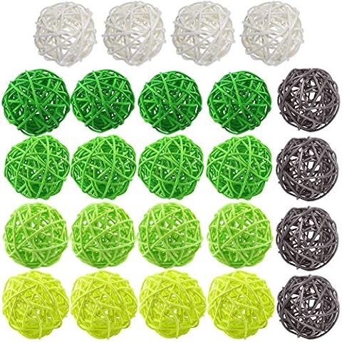 DomeStar 24PCS Decorative Wicker Balls Set Cover