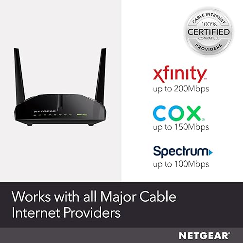 Miniatura 2 de NETGEAR Combo C6220 de módem por cable, compatible con todos los proveedores de cable, incluyendo Xfinity, de Comcast, Spectrum, Cox  para planes de