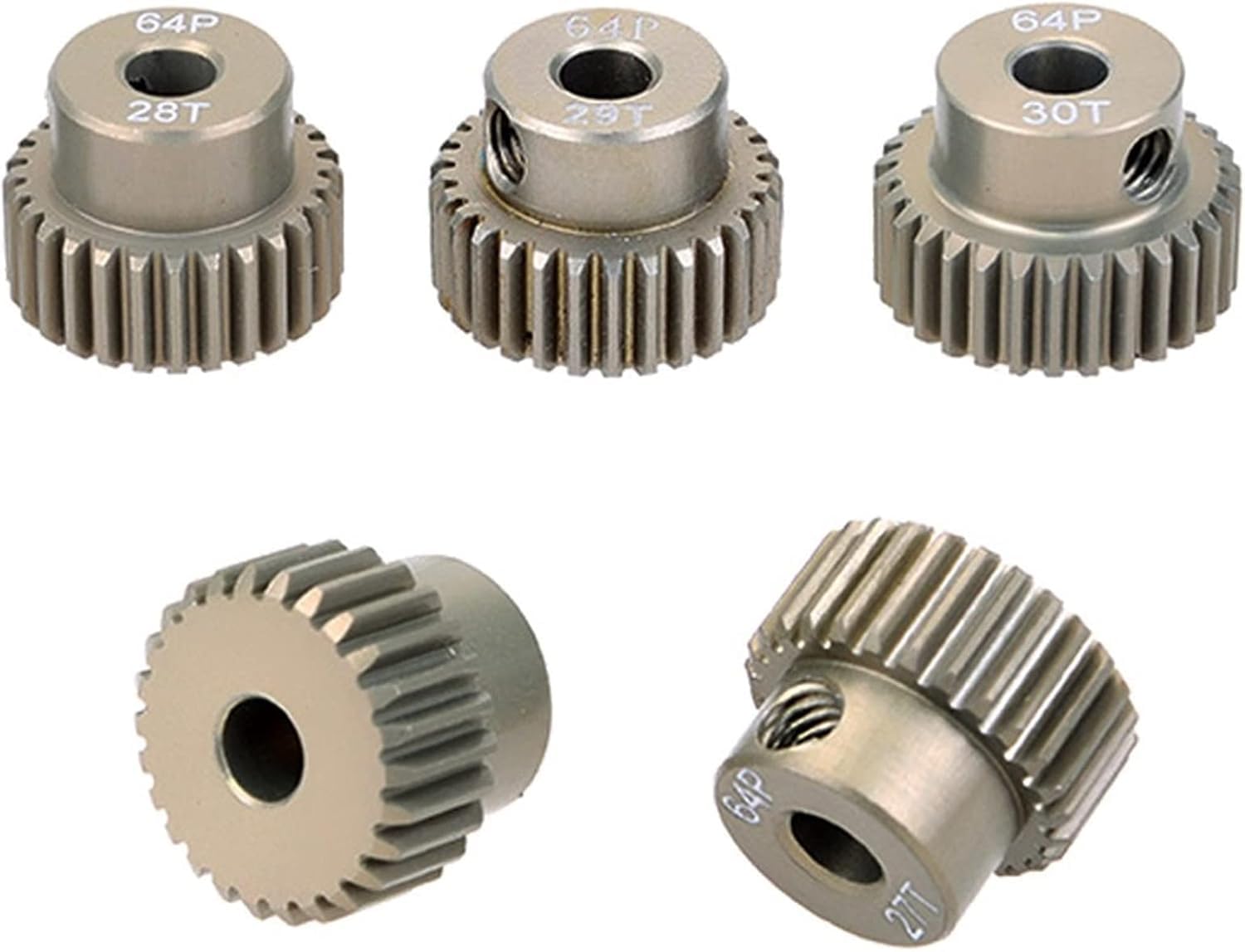 Motorritzel, Getriebe, Motorritzel, Zahngetriebe, 5 Stück, 64DP Stirnrad, 3,175 mm Innenlochgetriebe, 21 ~ 50 Zähne, Motorritzel für 1/10 Elektroauto-Stirnkegel (5 Stück, 41t 45t)