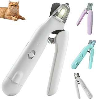 Safetrim Precision Nail Clipper Dogs with LED Light & Grinder, Gentle Safe Trimming for Dogs & Cats, Quiet Low-Noise Grooming Tool, Low-Stress & Mess-Free Home Use (White)