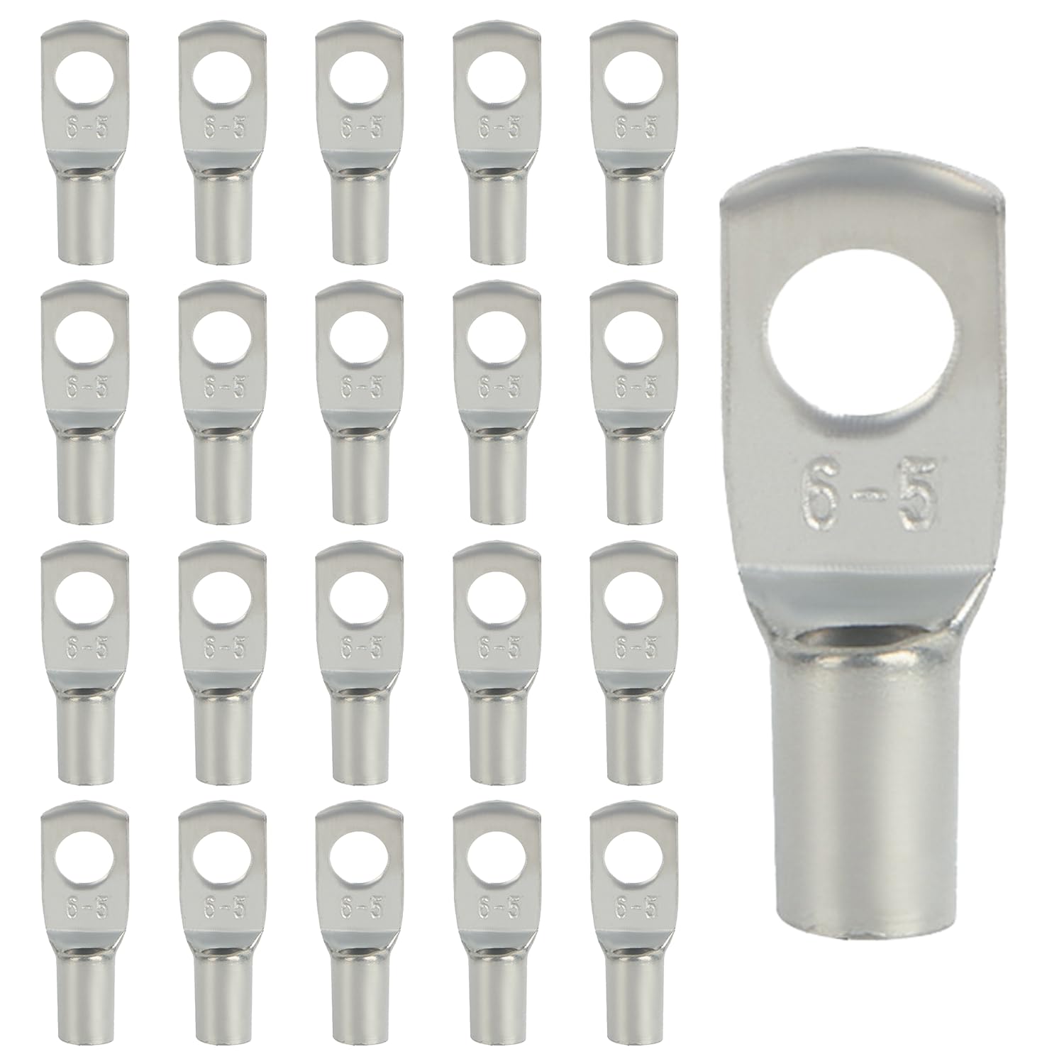 Kabelschoenen, 35 mm², buiskabelschoen, M6, ringkabelschoen, verdikt koper, niet geïsoleerde SC kabelschoenen, 10 stuks