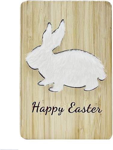 Miniatura 3 de Tarjeta de Pascua de madera,Tarjetas de Pascua de conejo peludo,Tarjeta de felicitación de Pascua,Tarjeta de conejo de Pascua