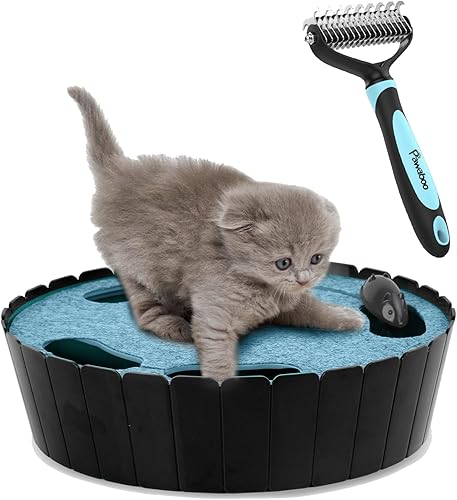 Miniatura 11 de Pawaboo Juguetes interactivos para gatos con ratón que corre, juguete electrónico de movimiento automático para gatos de interior, juguetes