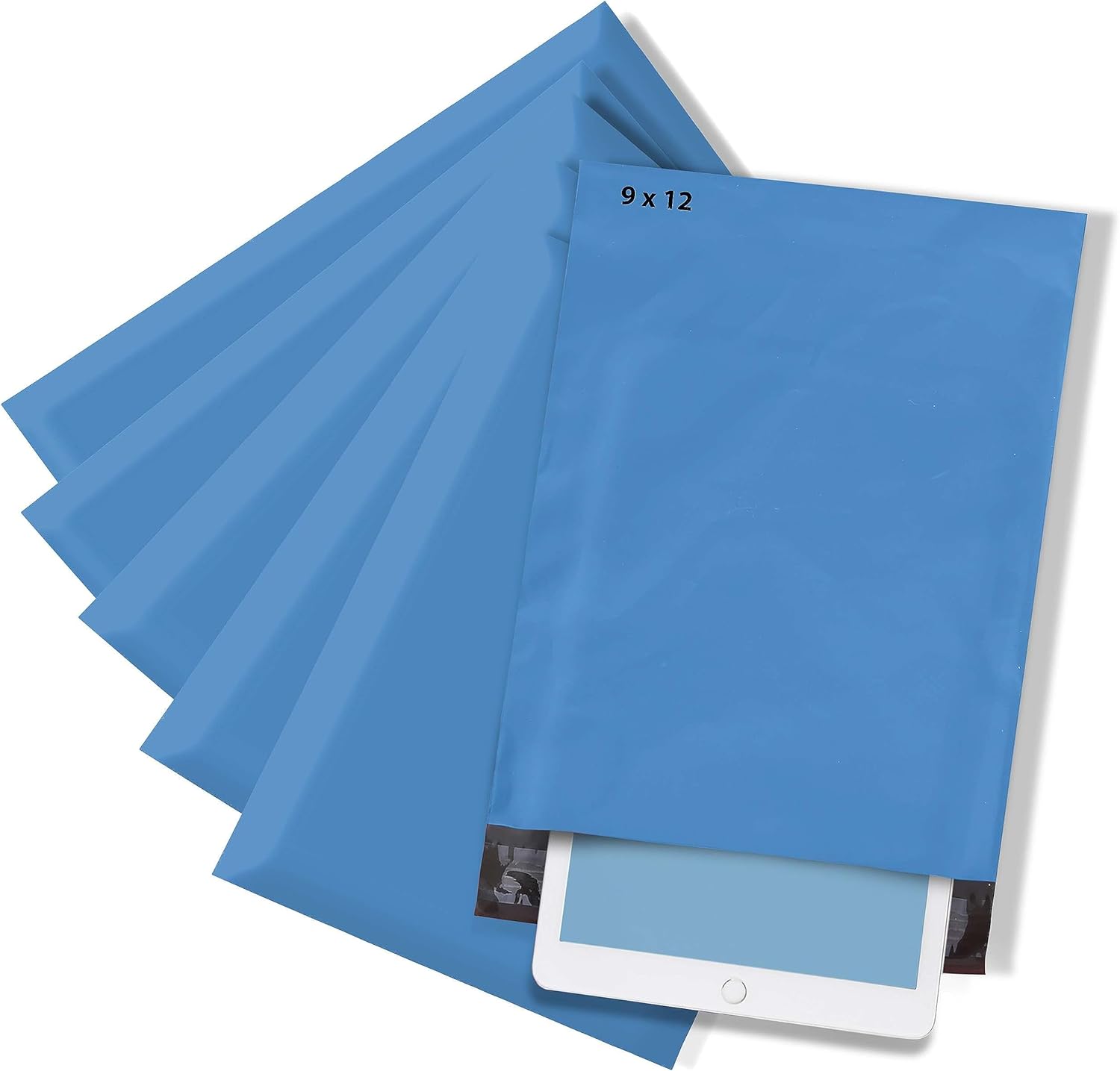 The Boxery 9x12" Blue Self-Seal Poly Mailer Bags – 1000 Pack | Waterproof, Tear-Resistant Shipping Envelopes