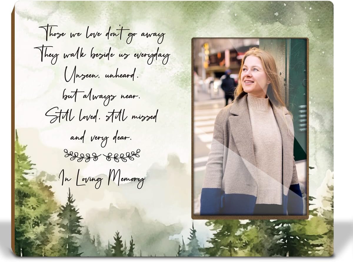 Personalized Memorial Picture Frame, Gift For Women & Men, Condolence Plaque /37 Those We Love Don't Go Away-2