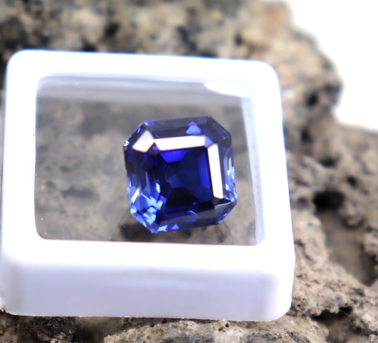 6ct Natural Radiant Cut Tanzanite Deep Blue Stone Certified Faceted Loose Gemstone for Jewellery Making
