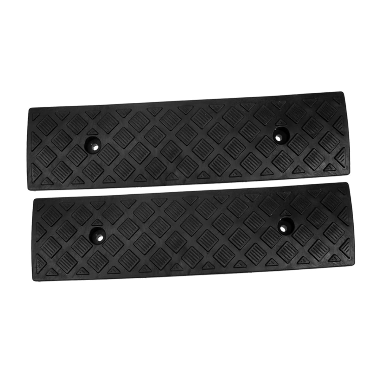 Rampe de Seuil Antidérapante en Plastique Noir 2pcs pour Intérieur et Extérieur