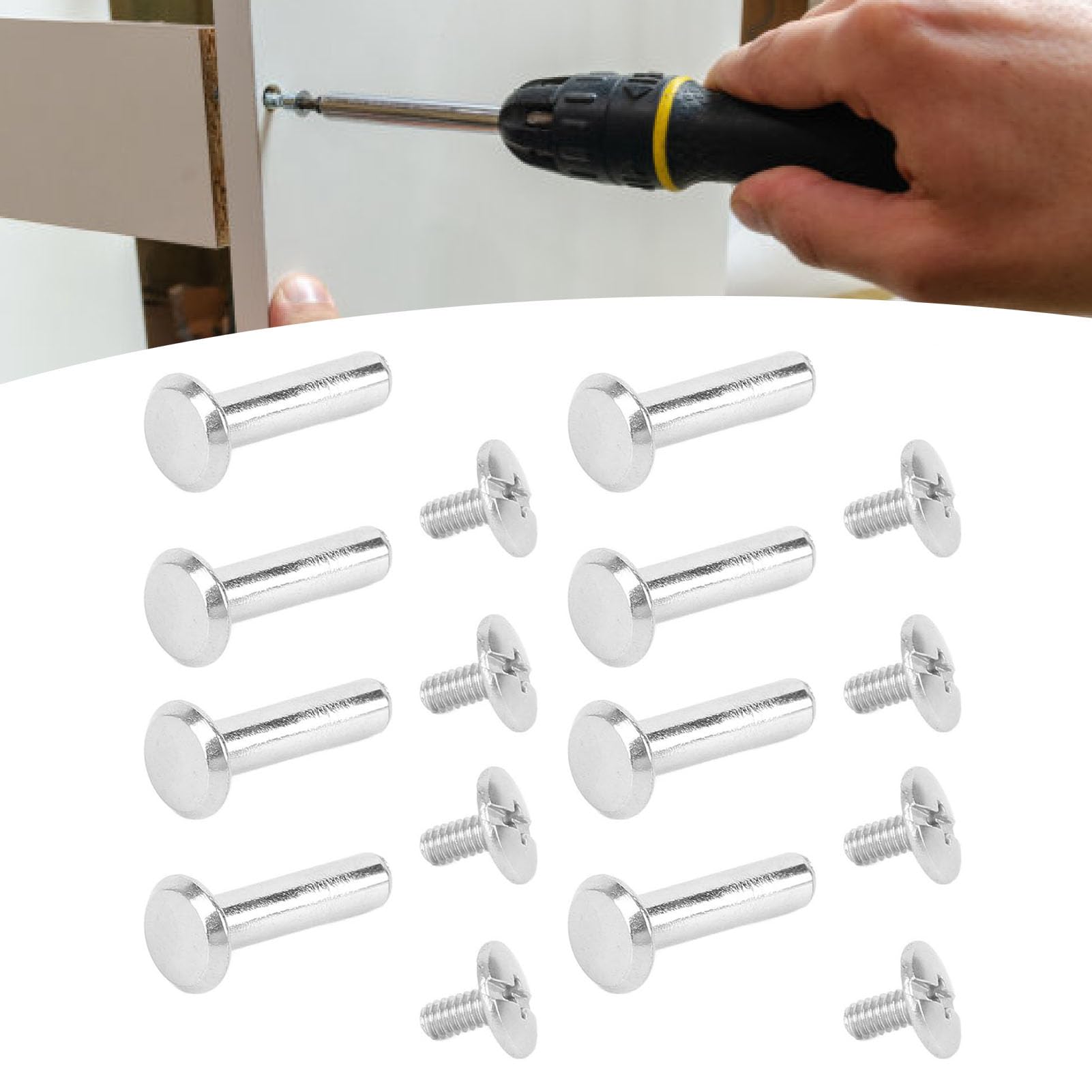 100 Sets Chicago Screw Leather Rivets, Stainless Steel M2 Rivet Set Flat Round Hex Socket Head Stud Set for Construction Woodworking, Metal Binding Screws Post Nail Rivet Button