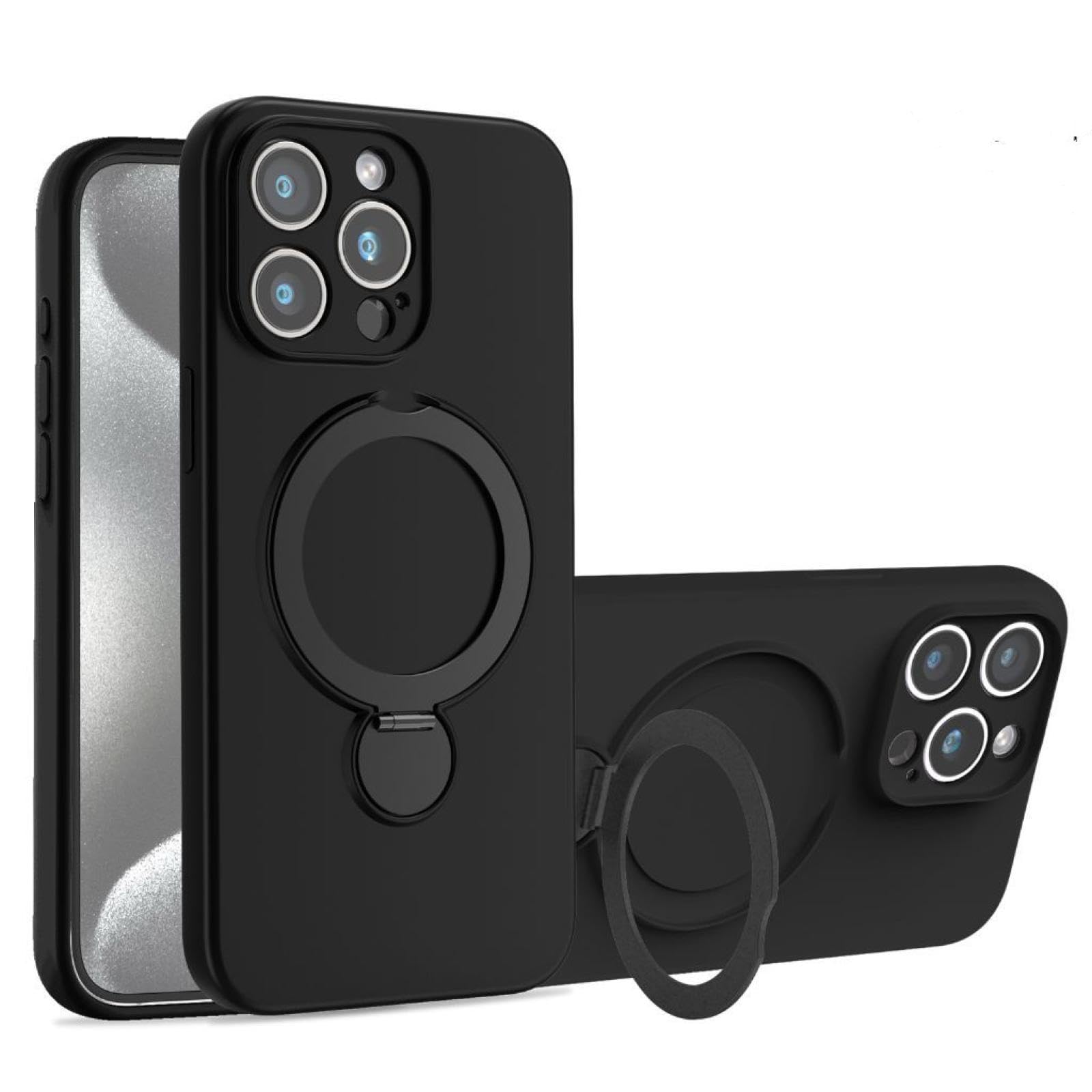 Coque iPhone 16 Pro silicone liquide haut de gamme à support aimanté - 8