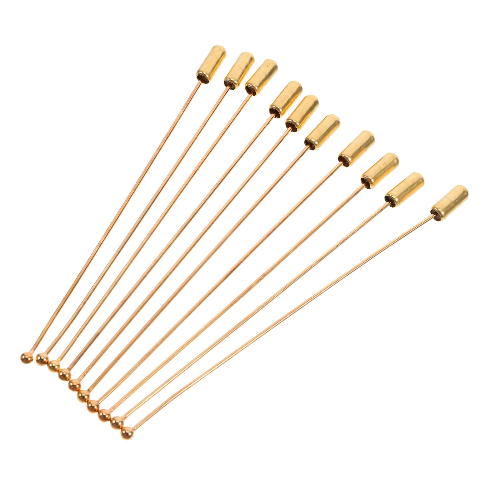 ERINGOGO 10pcs Novelty Stick Brooch Pin 90mm Long Jewelry Pin Gold Plated Stopper for DIY Crafts Stainless Steel