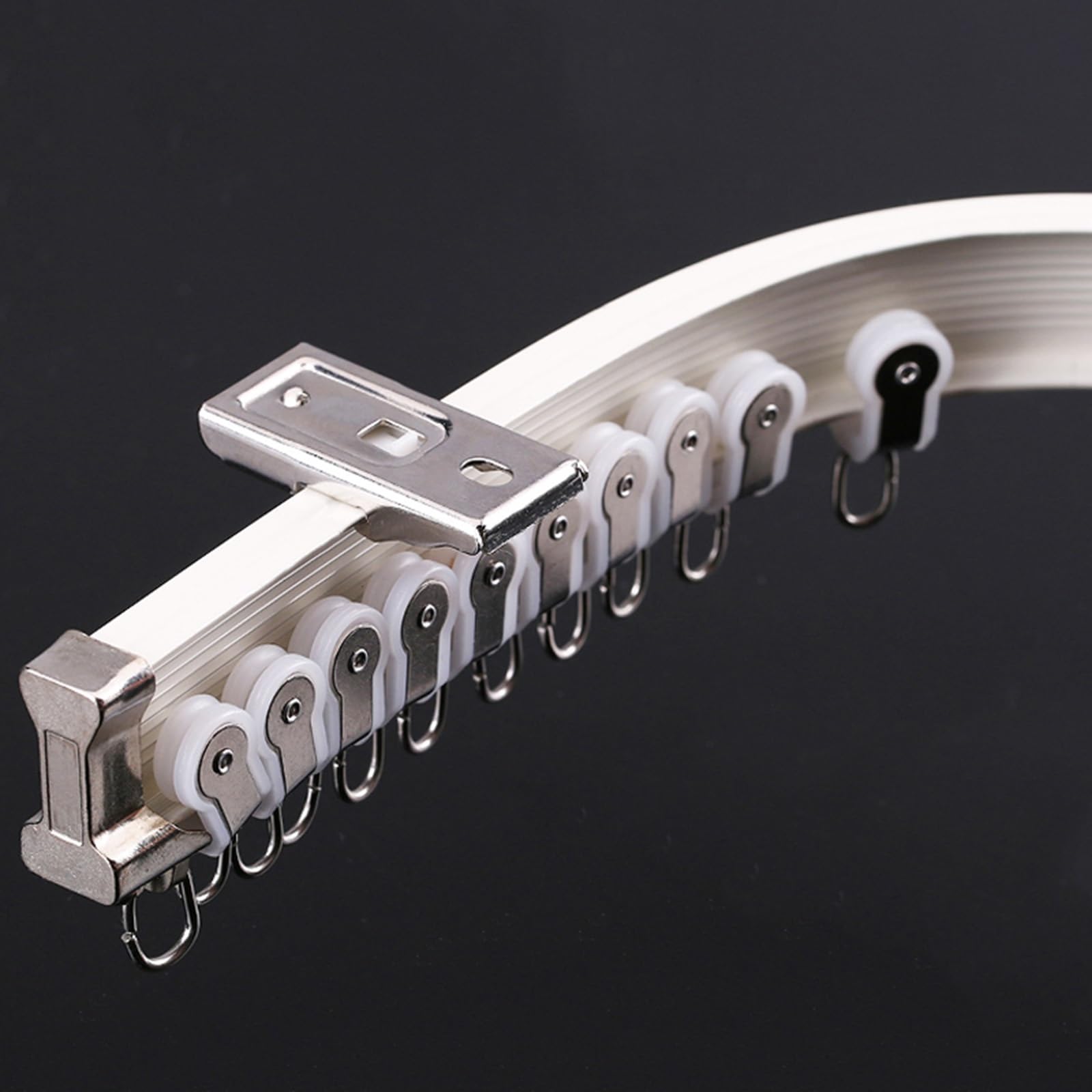 Ce Rail de Rideau Flexible en Aluminium est Facile à Installer au Plafond et Convient à Toutes Les Formes de fenêtres. Idéal pour Les Rideaux et Les voilages (Couleur : A ; Hauteur sous plaf