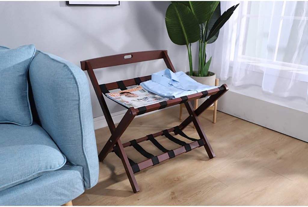 Luggage Racks Simple Solid Wood Luggage Rack Hotel Hotel Suite Clothes Rack Folding Shelf Luggage Rack,B