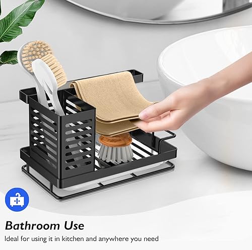 Miniatura 4 de Sink Caddy, Kitchen Sink Organizer, Sponge Holder Stainless Steel Kitchen Caddy for Kitchen Sink with Removable Drain Pan Storage for Soap, Sponge,