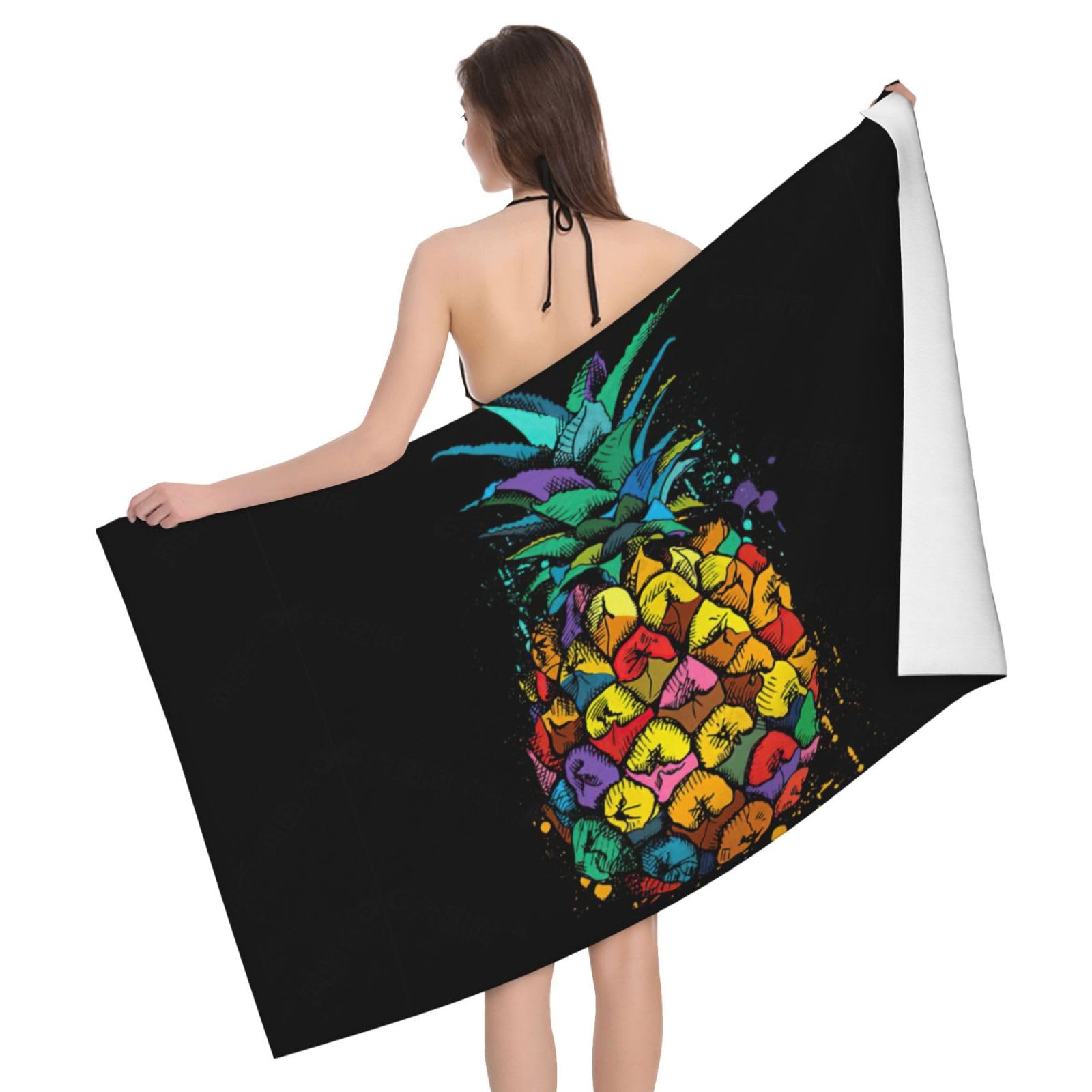 Serviette de bain microfibre ananas pour vos vacances et mariages