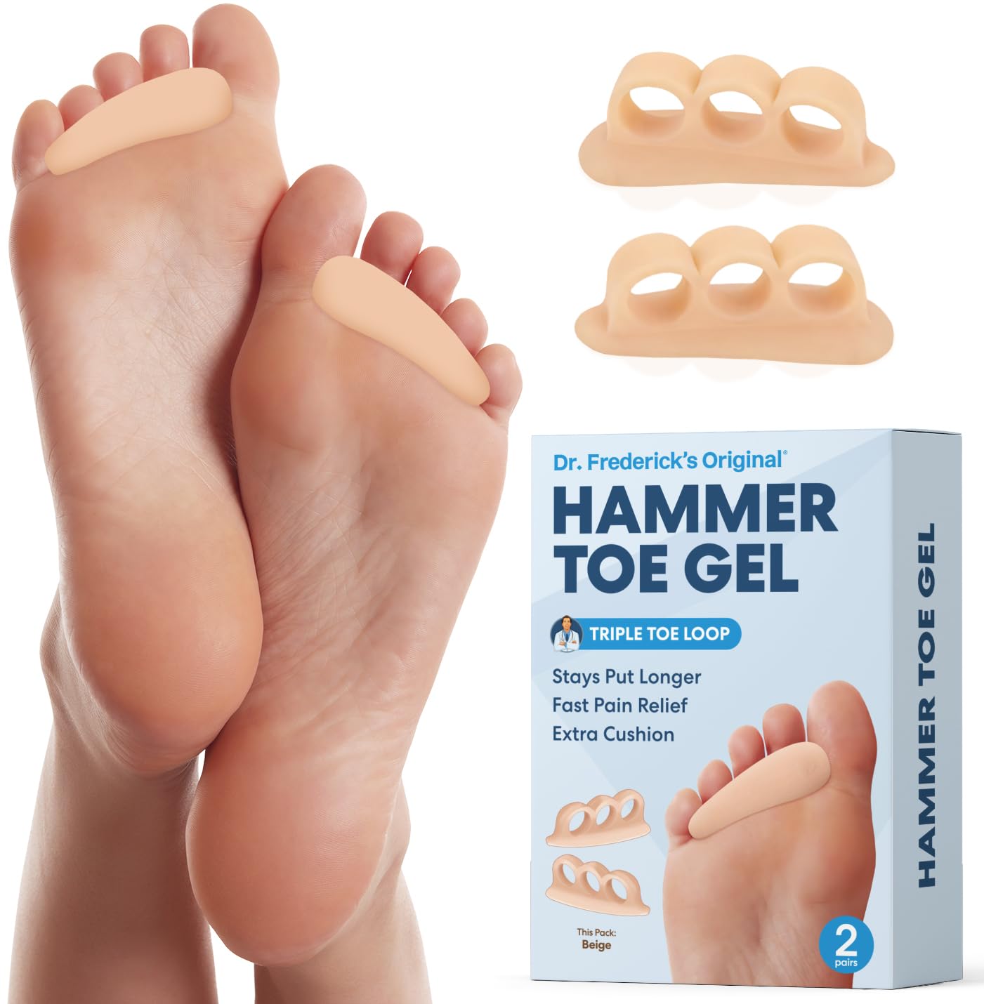 Dr. Frederick's OriginalDr. Frederick's Original Hammer Toe Gels - 3 Loop - Beige