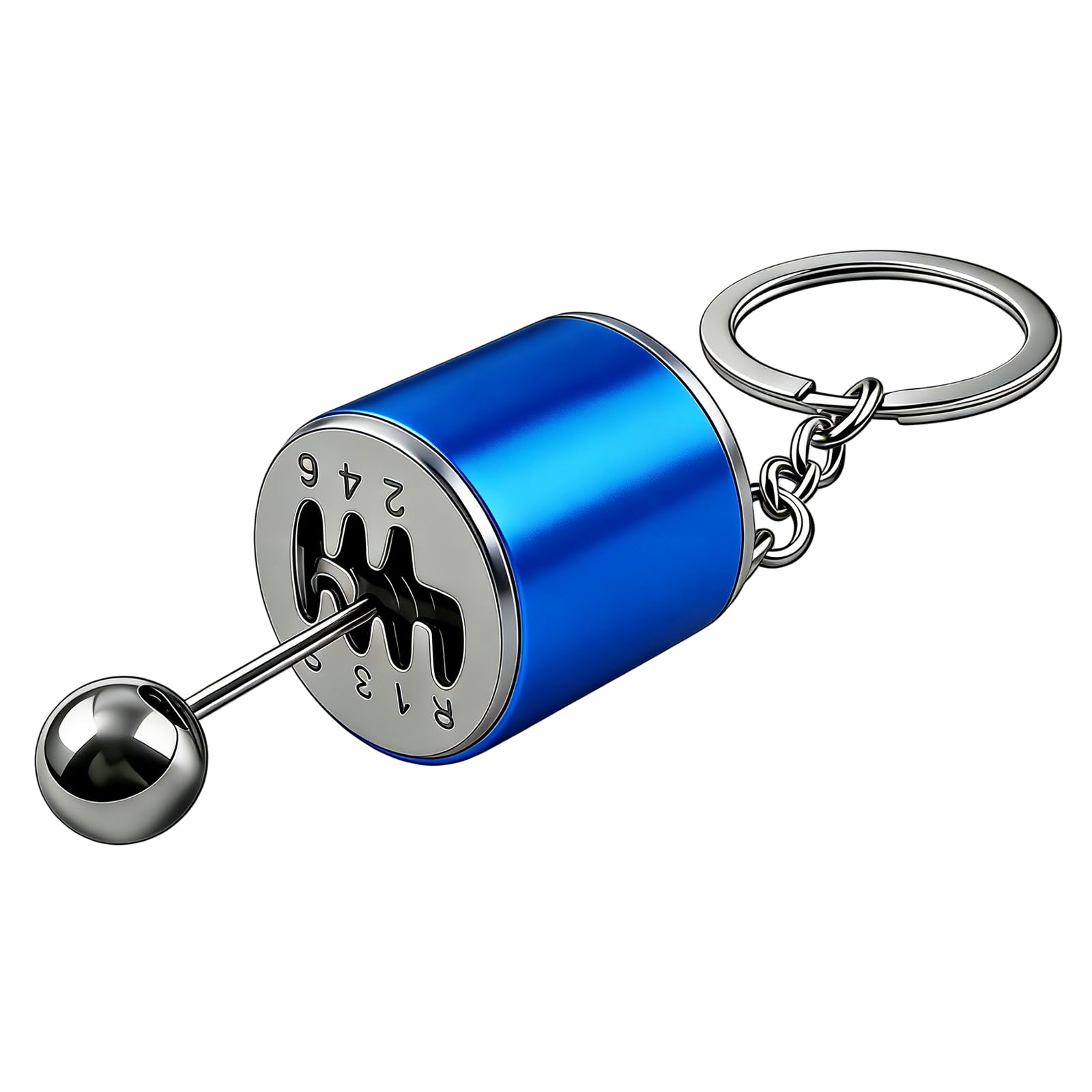 Ezvezs Unisex Blue Gearbox Keychain,6-Speed Manual Transmission Stick Shift Keyring,Creative Car Shifter Gear Keyfob,Automotive Lever Keyring Fidget Toy,Shift Lever Keyrings Car Accessories For Cars Lovers Gift (Blue)