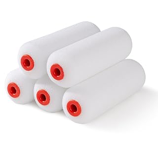 Mister Rui 4 Inch Foam Roller Covers 5-Pack, 30kg/m³ Medium Density - Washable & Reusable for Smooth Finish on Furniture, Cabinets, DIY Projects - Amazon product rated Grade B