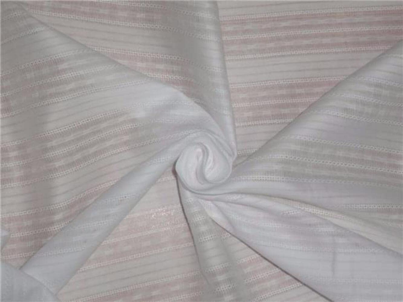 Amazon.com: White Cotton Organdy Fabric Leno Dobby Stripes Design