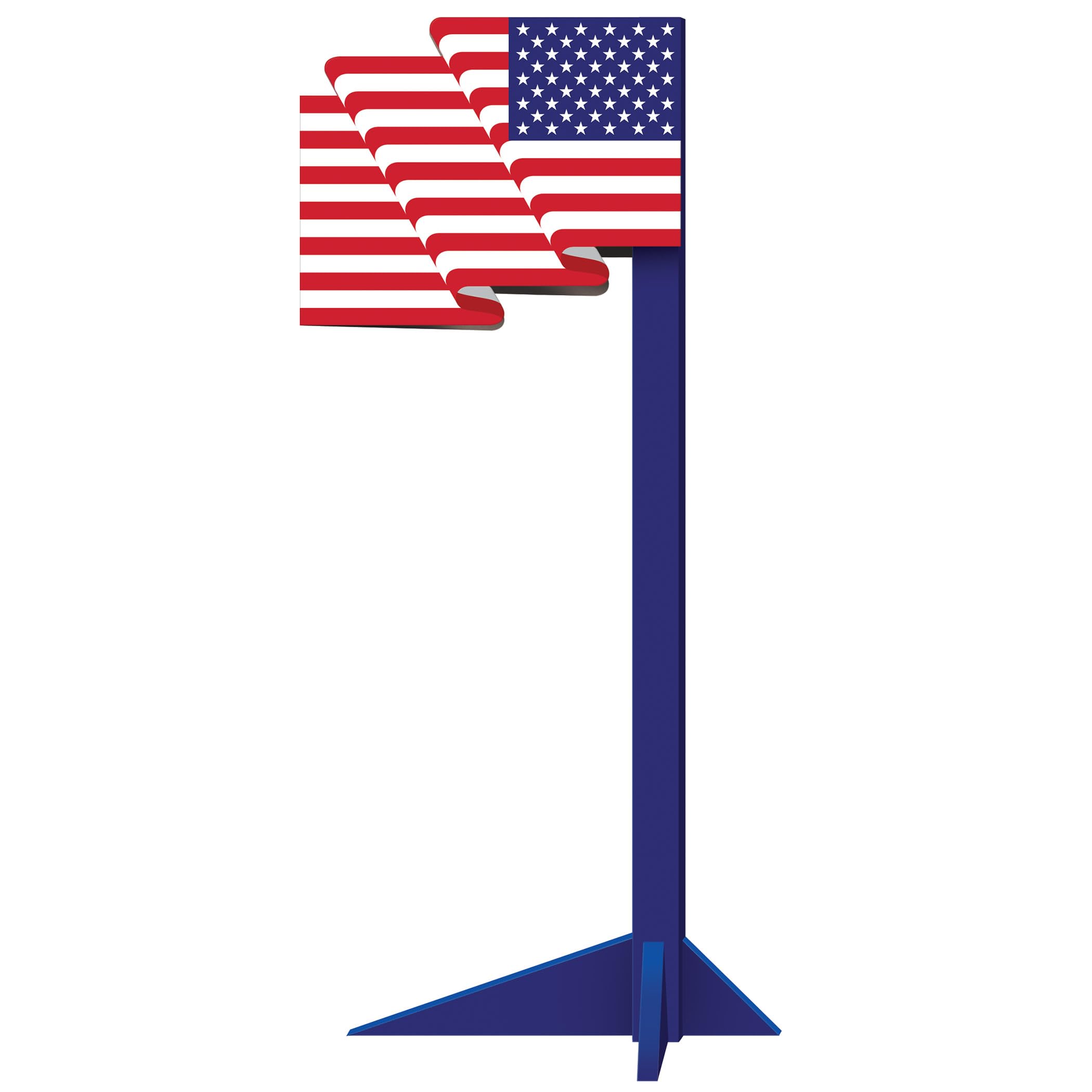 Beistle 3-D American Flag Prop – Freestanding Patriotic Display, Layered Stars & Stripes Design, Printed Cardboard Décor for 4th of July Events, Memorial Displays & Americana Themes, 6' 7½" x 27"