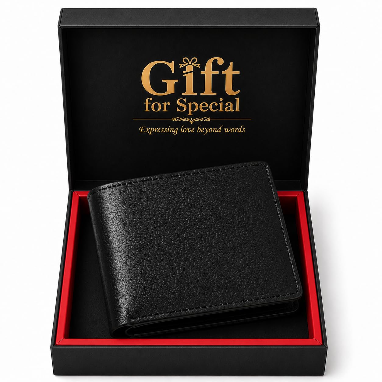 Genuine Leather Men’s Wallet - Gift for Him - Father Friend Purse Gift - Surprise Your Husband - Black Colour-image-33