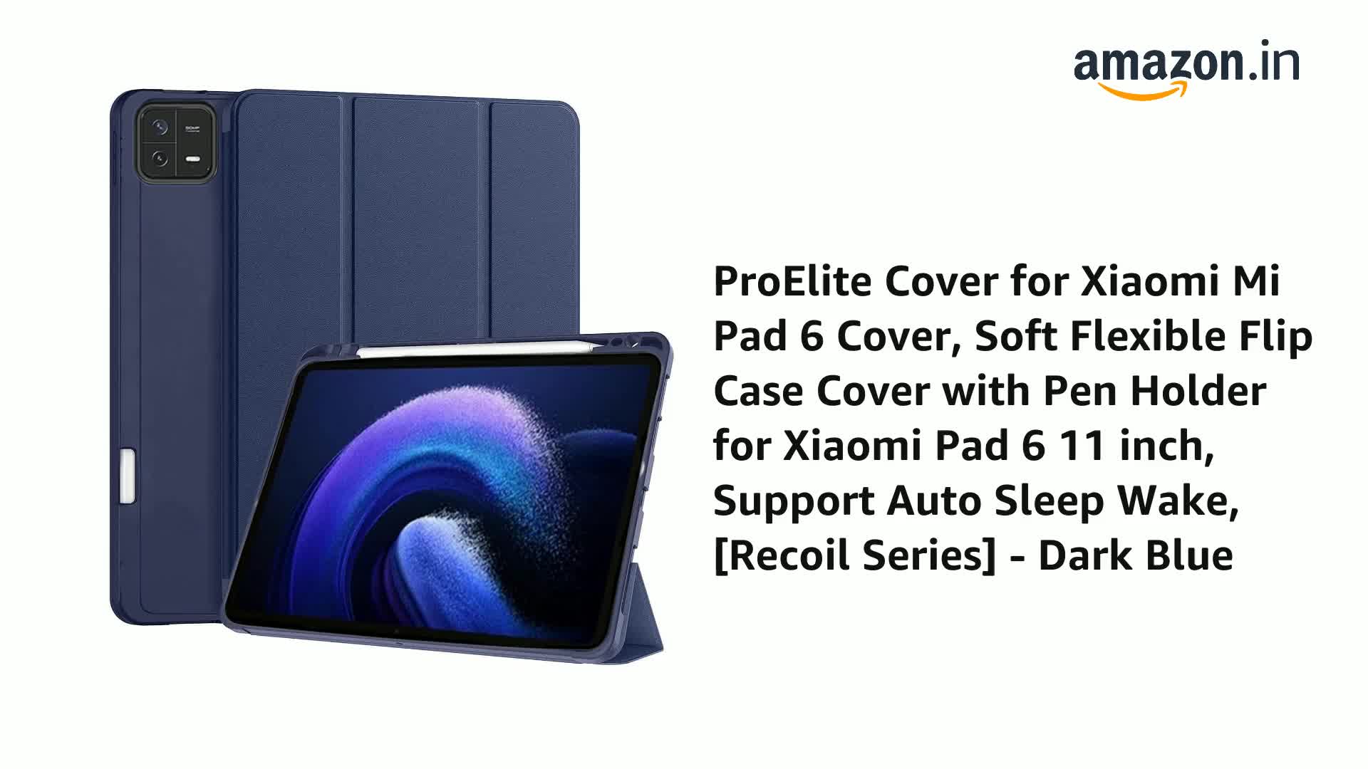 ProElite Cover for Xiaomi Mi Pad 6 Cover, Soft Flexible Flip Case