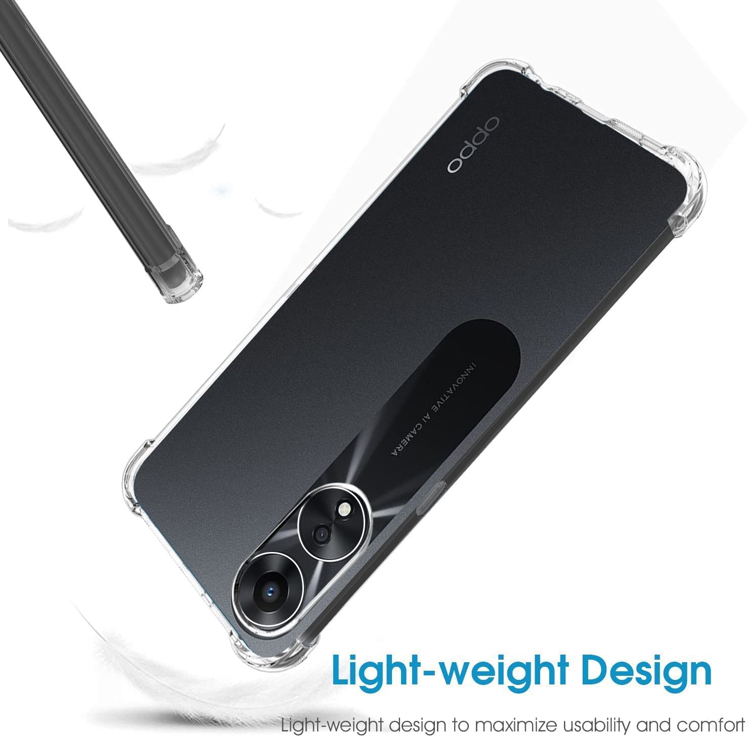 COVER TRASPARENTE + PELLICOLA VETRO TEMPERATO Per OPPO A78 5G